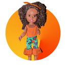 African American Vinyl Doll  (13.7")