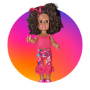African American Vinyl Doll  (13.7")