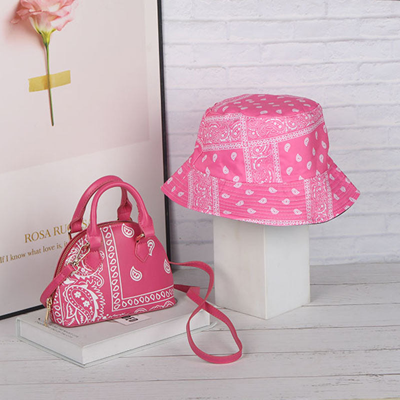 Bandana Bag Fashion Shopping Small Cashew Print Bucket Hat and Purse Set  Designer Cashew Bandana Purse And Handbag For Women - AliExpress